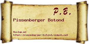 Pissenberger Botond névjegykártya