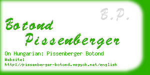 botond pissenberger business card